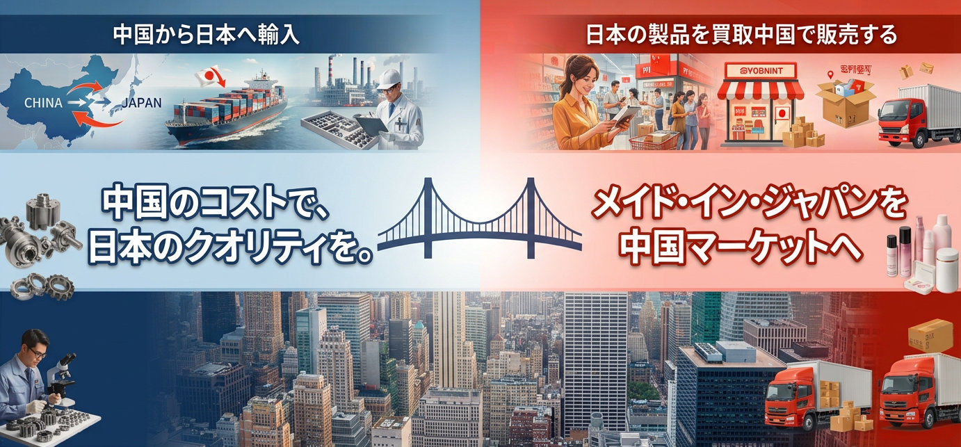 中国から日本へ、日本から中国へ輸出入